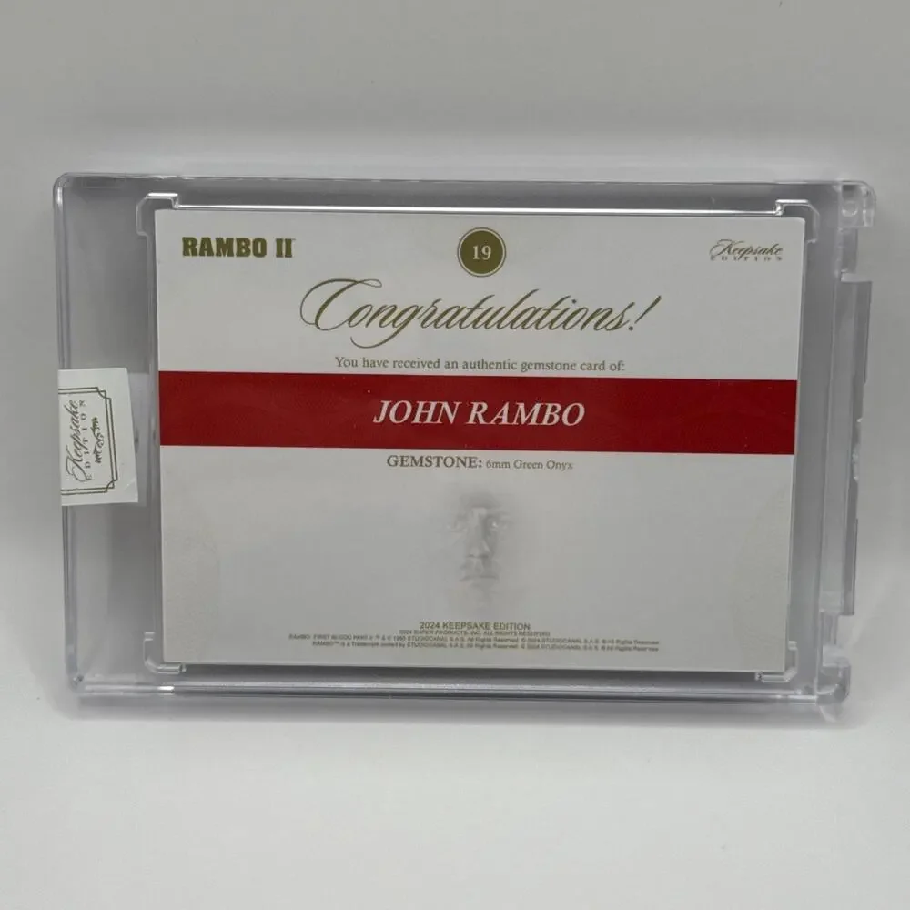 John RAMBO Keepsake Edition Gem Laser Signature AUTO /99 Rare Collectible Card